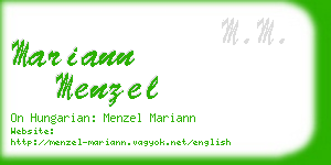mariann menzel business card